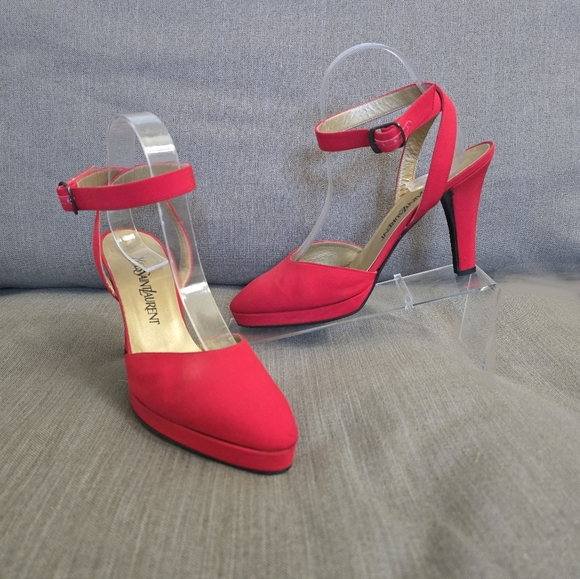 Yves Saint Laurent Red High Heels - Picture 1 of 16